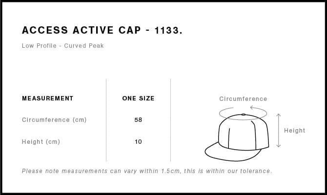 Access Active Cap size guide