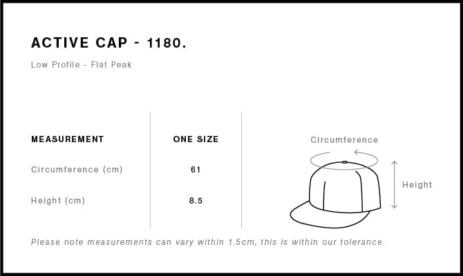 Active Finn Cap size guide