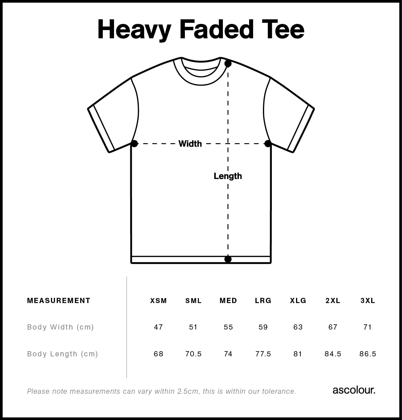 Essential Heavy Faded Tee Bundle | 3 Pack size guide