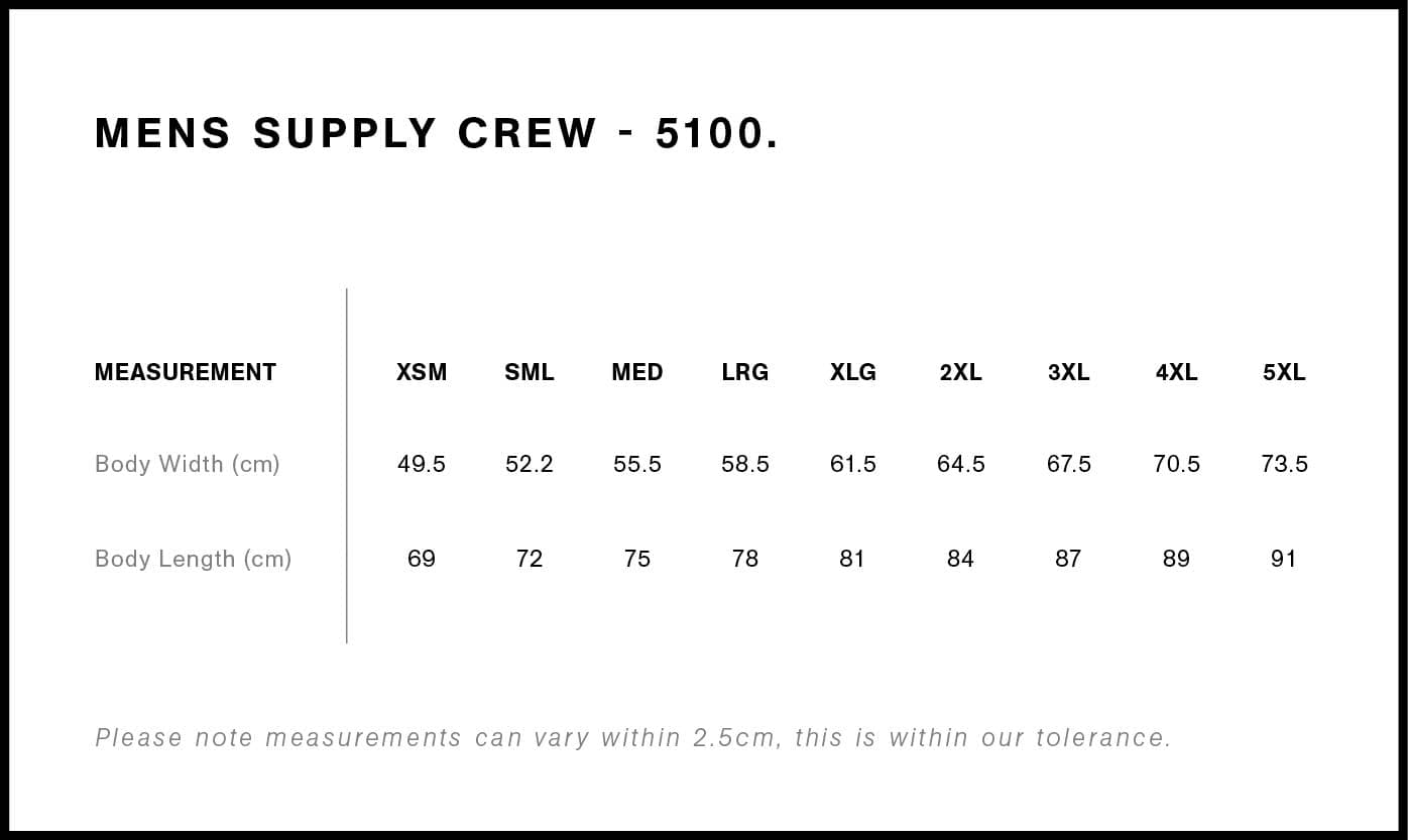 Supply Crew size guide