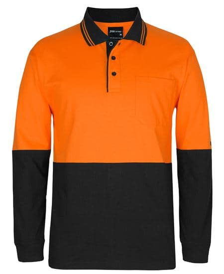 Hi Vis L/S Cotton Polo