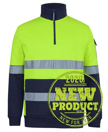 350g Hi Vis (D+N) 1/2 Zip Trade Fleece