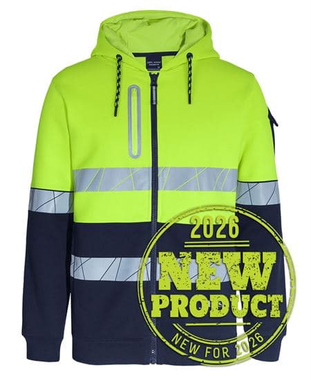 450g Hi Vis Full Zip Hoodie with Fragmented Tape