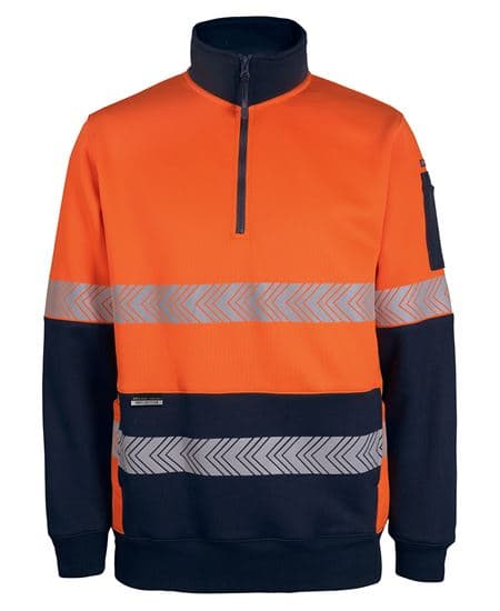Hi Vis 330g 1/2 Zip Segmented Tape Fleece