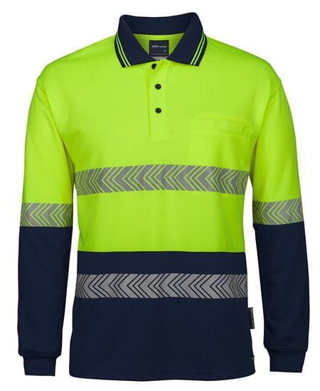 Hi Vis L/S Segmented Tape Polo