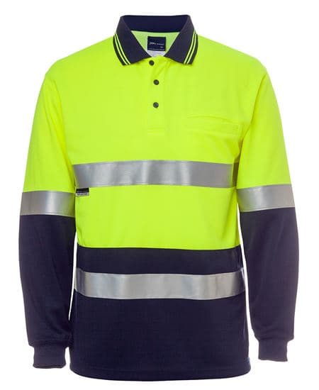 Hi Vis L/S (D+N) Cotton Back Polo