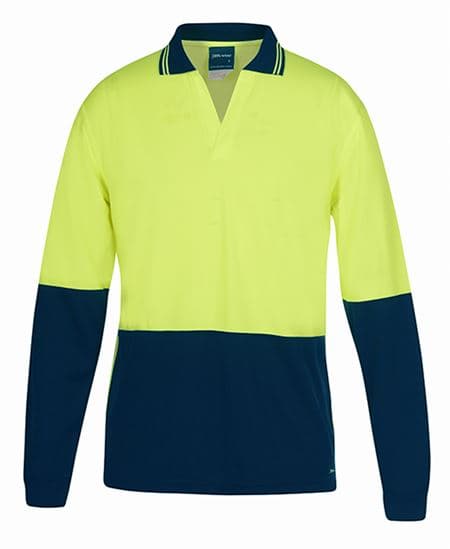 Hi Vis L/S Non Button Polo