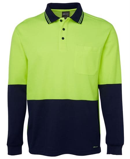 Hi Vis L/S Cotton Back Polo