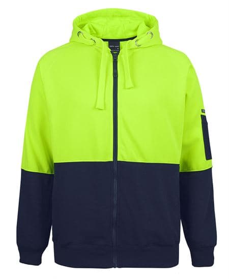 Hi Vis Full Zip Fleecy Hoodie
